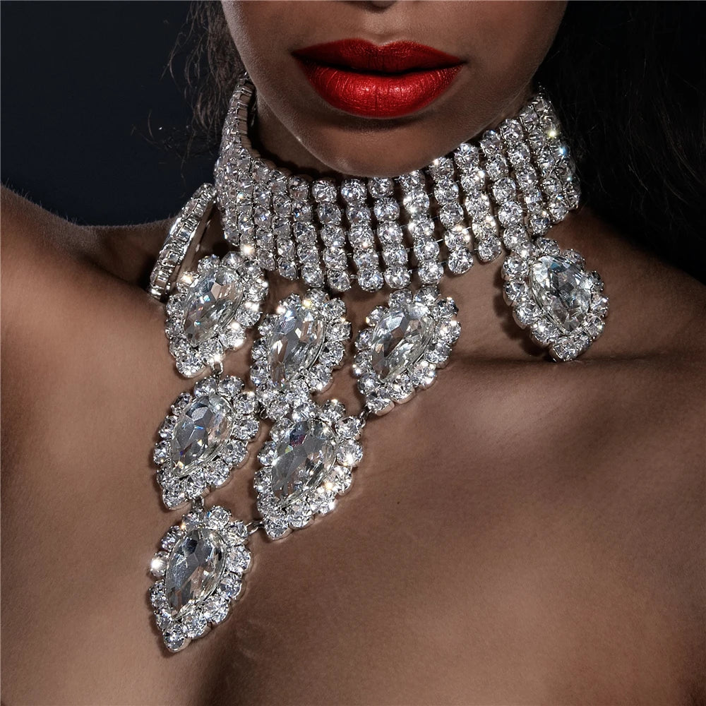 The Royal Cascade Crystal Statement Necklace