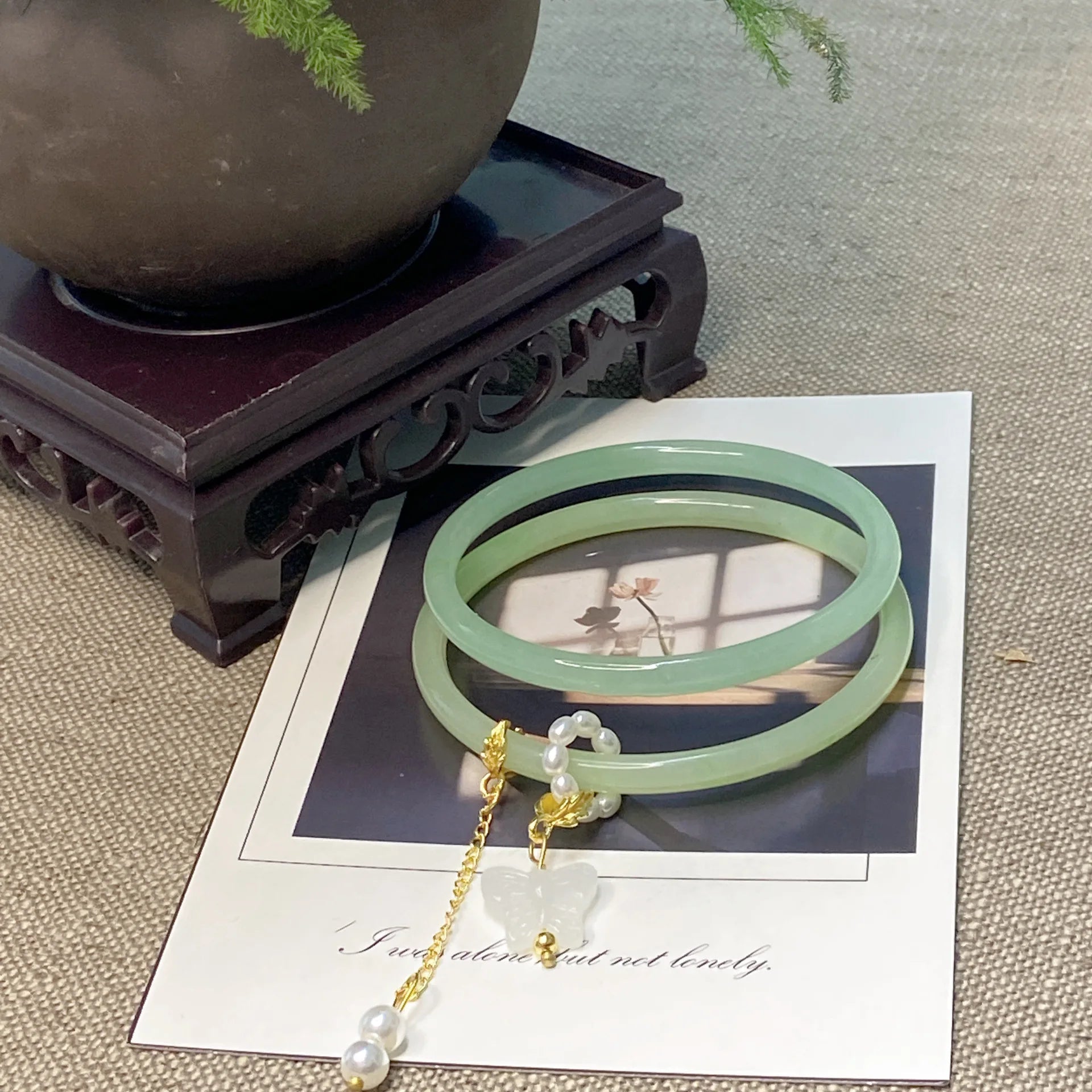 The "Eden" Jade & Butterfly Duo