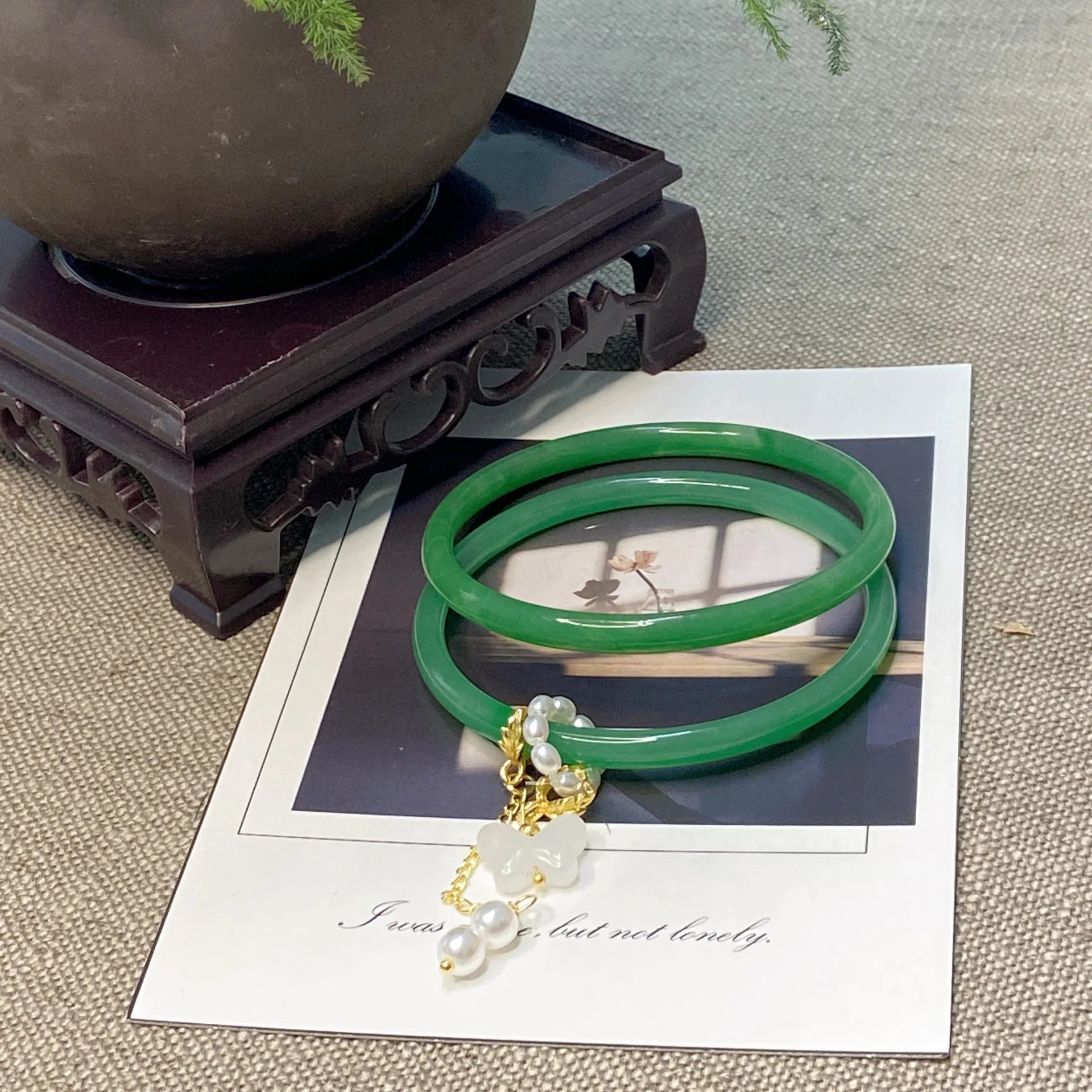 The "Eden" Jade & Butterfly Duo