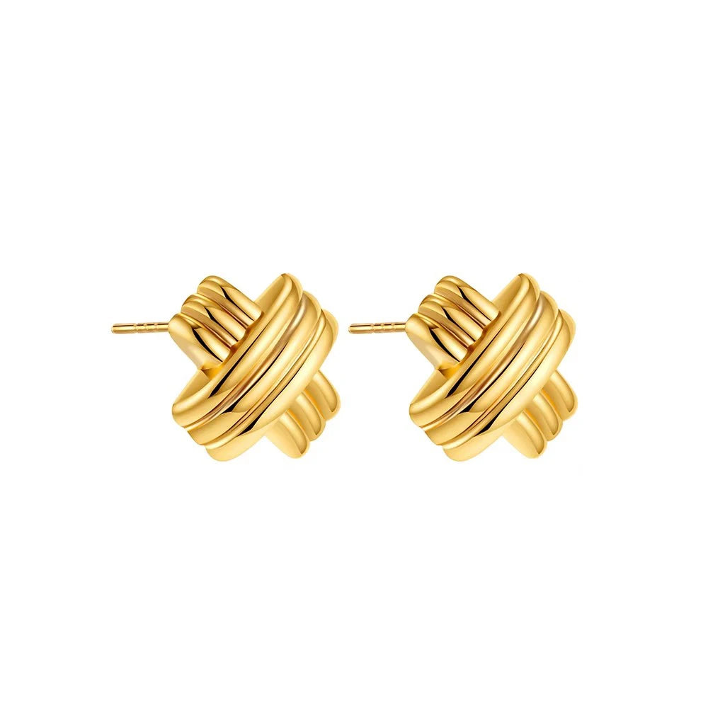 The Kensington Triple-Row Gold Hoops