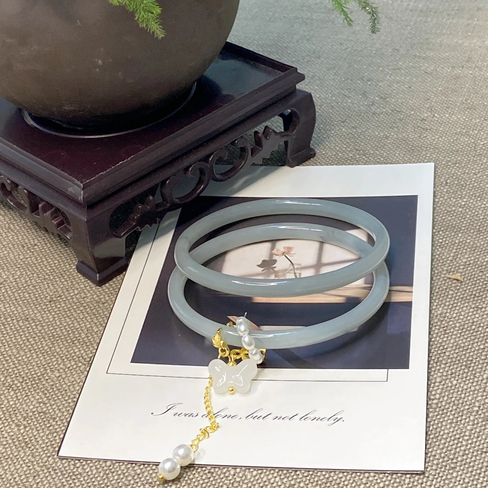 The "Eden" Jade & Butterfly Duo