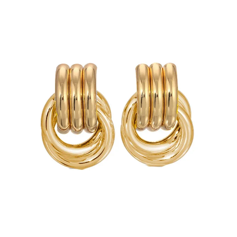 The Kensington Triple-Row Gold Hoops