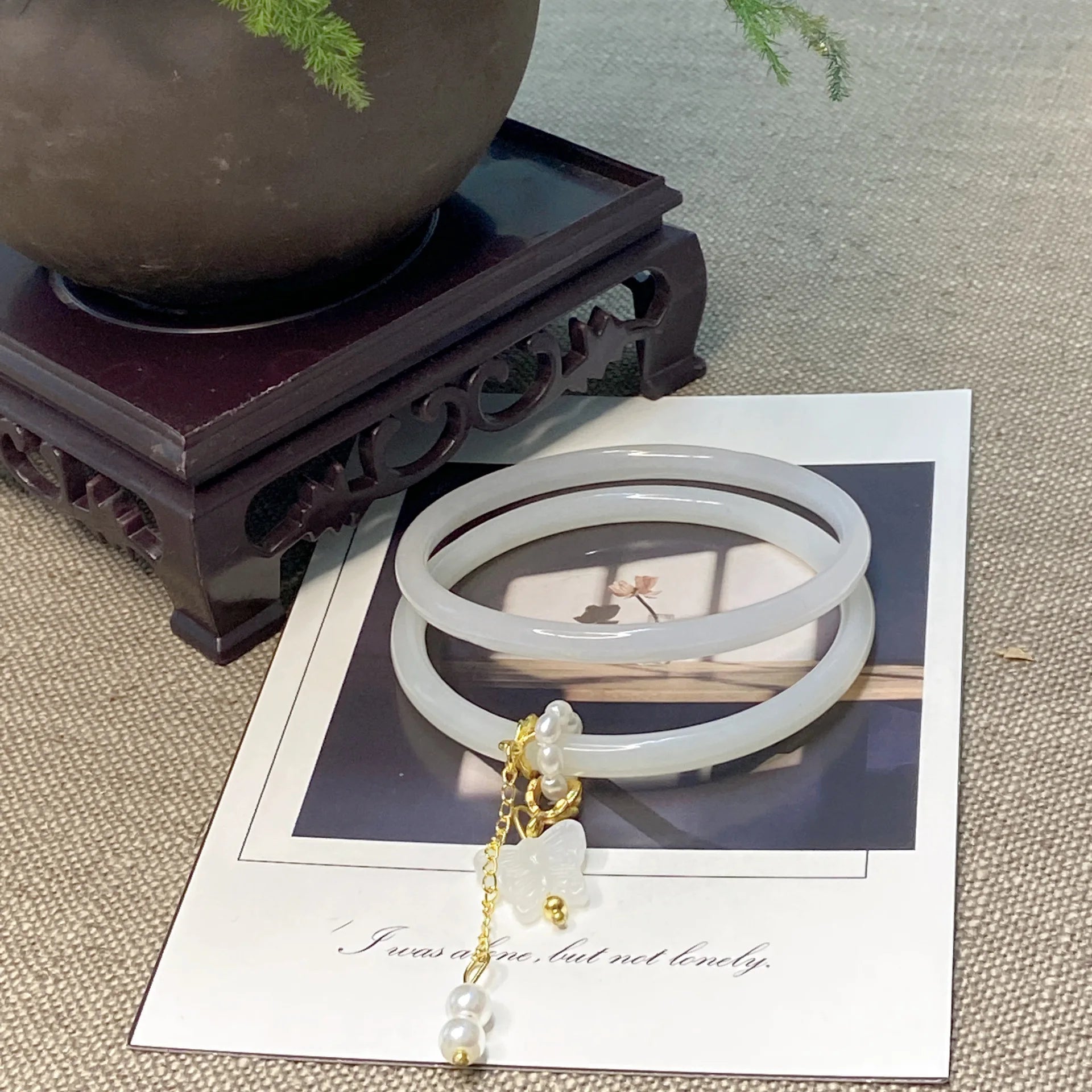 The "Eden" Jade & Butterfly Duo