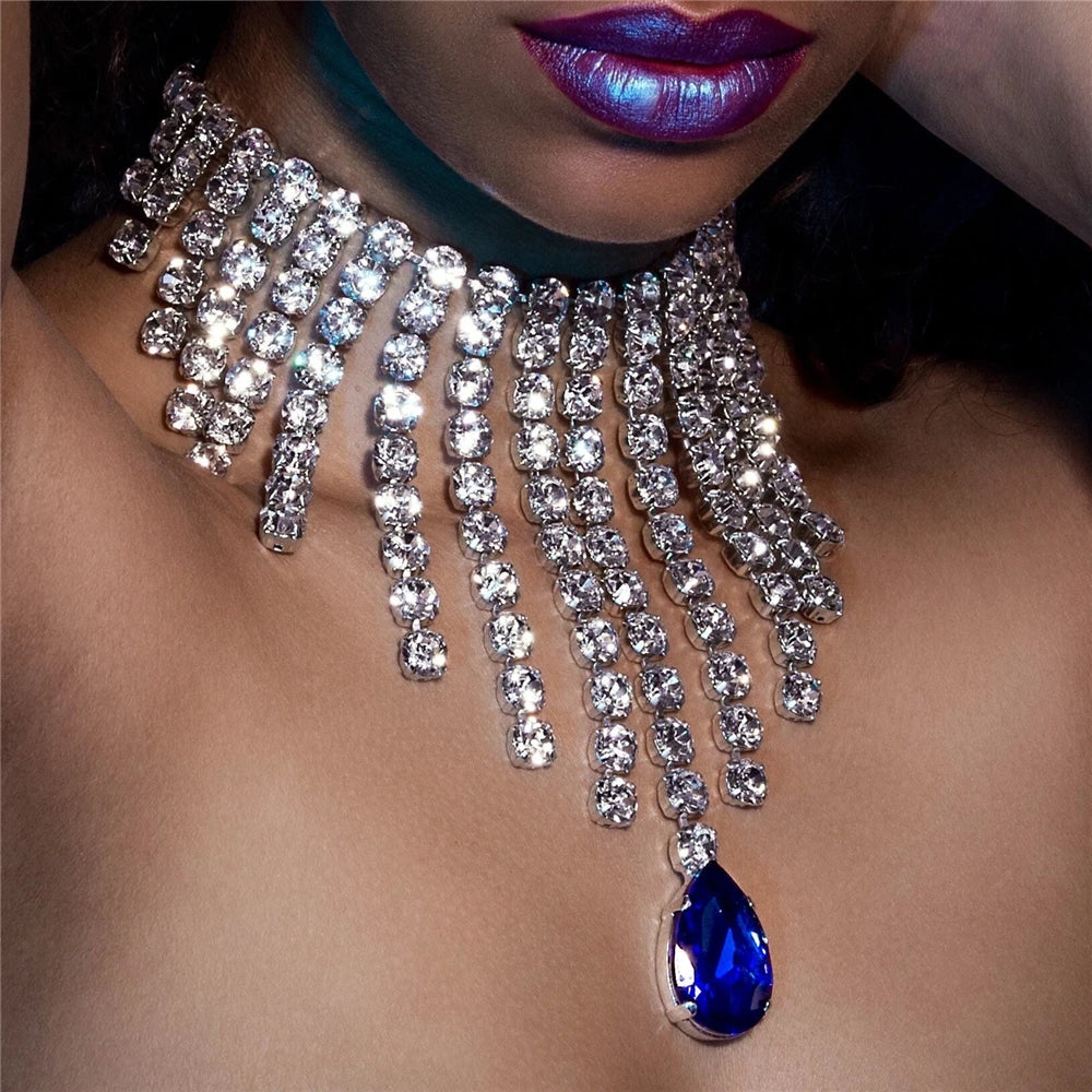 The Royal Cascade Crystal Statement Necklace