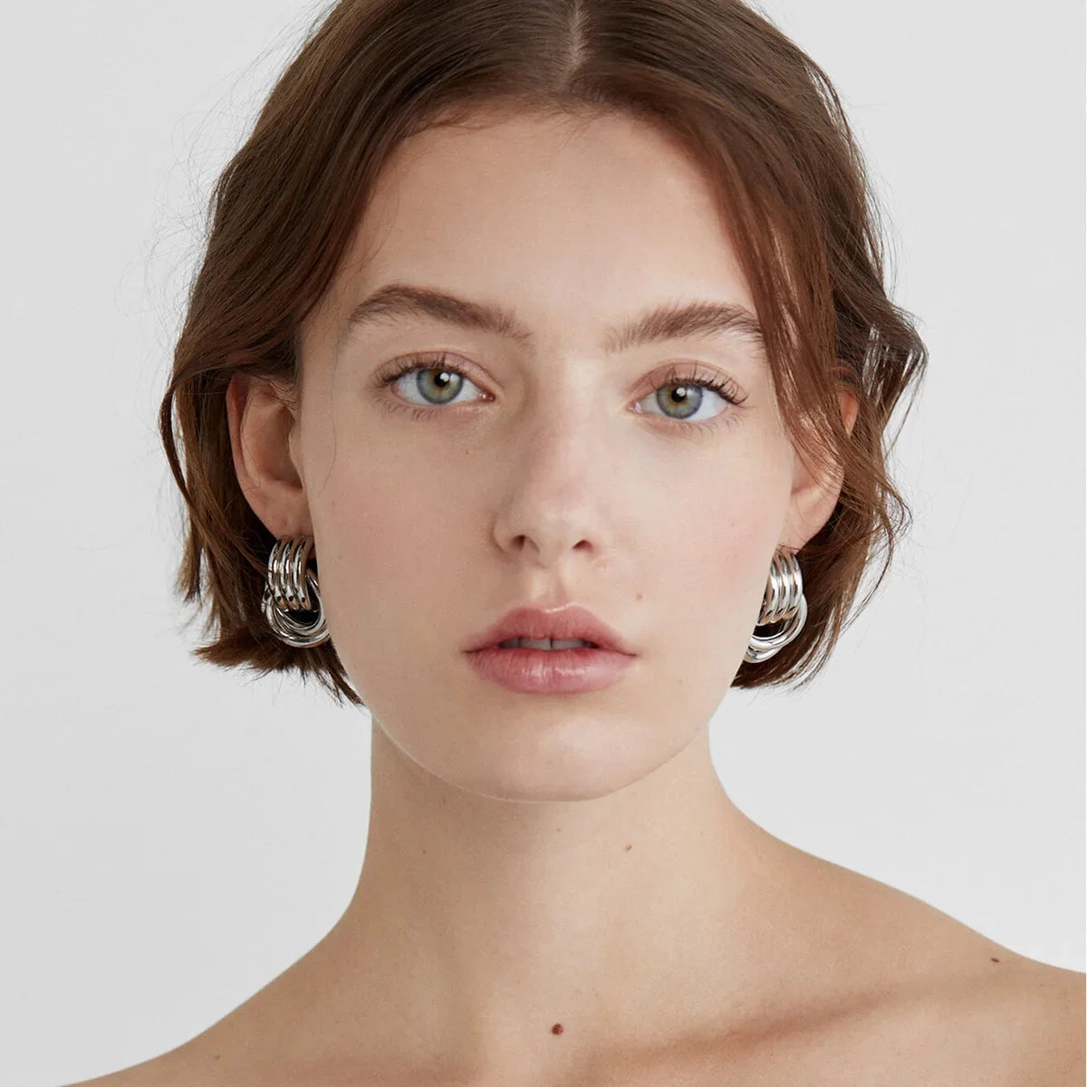 The Kensington Triple-Row Gold Hoops